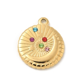 304 из нержавеющей стали горный хрусталь подвески, плоско-круглые