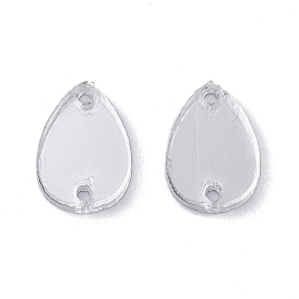 Acrylic Sew on Rhinestone, Acrylic Mirror, Two Holes, Garments Accessories, Teardrop