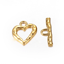 Tibetan Style Toggle Clasps, Zinc Alloy, Lead Free and Cadmium Free, Heart