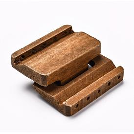Broches de madera, coco marrón, 46x48x18 mm