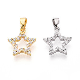 Латунные микро проложить кубического циркония прелести, без кадмия и без свинца, звезда