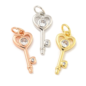 Покрытие стойки латунь микропаве прозрачные подвески из кубического циркония, долговечный, с прыжковых колец, без свинца и без кадмия, ключ