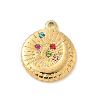 304 из нержавеющей стали горный хрусталь подвески, плоско-круглые