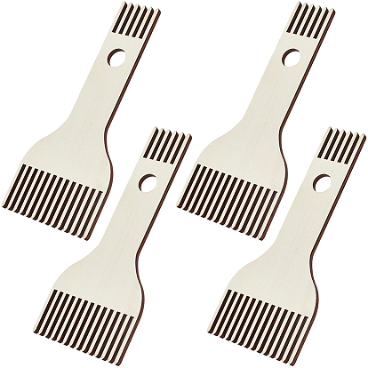 4шт. фанерные деревянные гребни для пряжи, вязальный станок