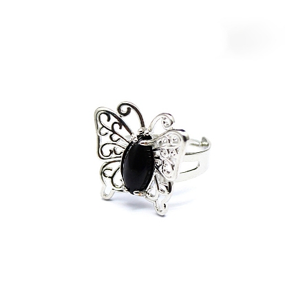 Natural & Synthetic Mixed Stone Finger Ring, Butterfly