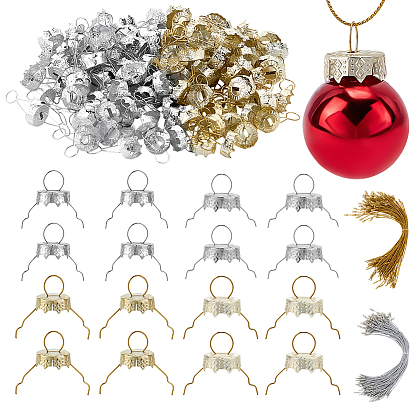 200 шт. рождественский алюминиевый круглый колпачок для украшения, съемная вешалка cpas, с 200шт. полиэфирных кабельных стяжек