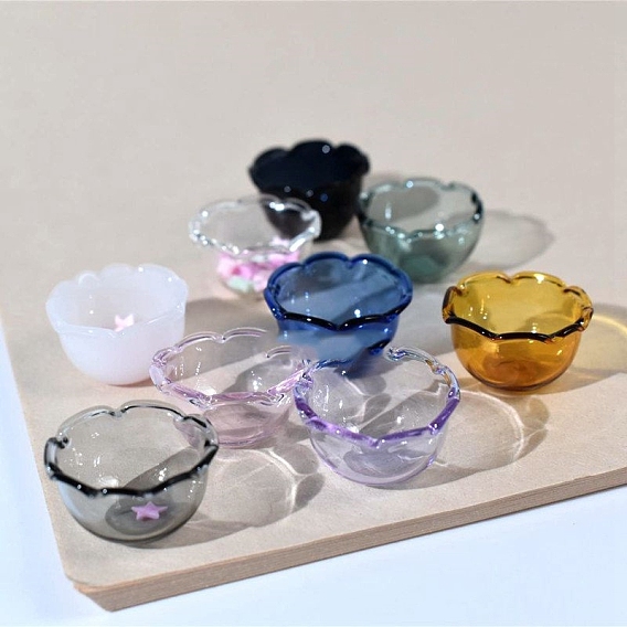 Миниатюрная стеклянная чаша, для кукольных аксессуаров, притворяющихся опорными украшениями