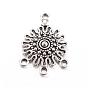 Tibetan Style Alloy Chandelier Components Links, Flat Round, Cadmium Free & Lead Free