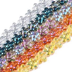 Electroplate Glass Beads Strands, Flower