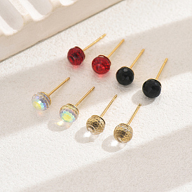 4 Pairs Elegant Round Stud Earrings for Women