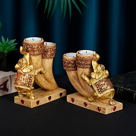 Resin Candle Holders, Perfect Home Party Decoration, Elephant with Tusk Shape