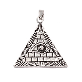 Tibetan Style Alloy Pendants, Triangle with Eye