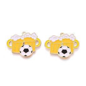 Подвески из эмали и сплава, Подвески в виде футбольного мяча и пивной кружки, золотые