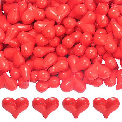 100 непрозрачные акриловые бусины, сердце