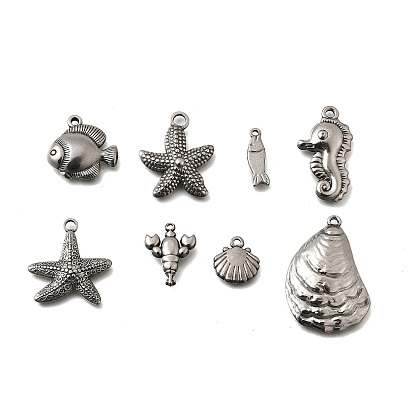 304 подвески из нержавеющей стали, анти-тускнение, форма ракушки/рыбы/морской звезды/верблюда
