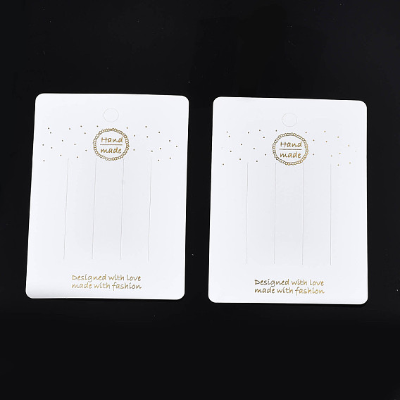 Cardboard Hair Clip Display Cards, Rectangle with Word Handmade