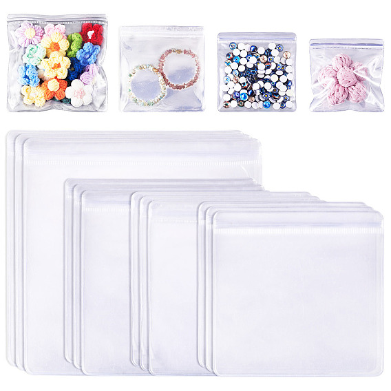 20 шт 4 стили ПВХ антиокислительные пакеты с застежкой-молнией, прозрачные антикоррозийные упаковочные мешочки для хранения ювелирных изделий, квадратный
