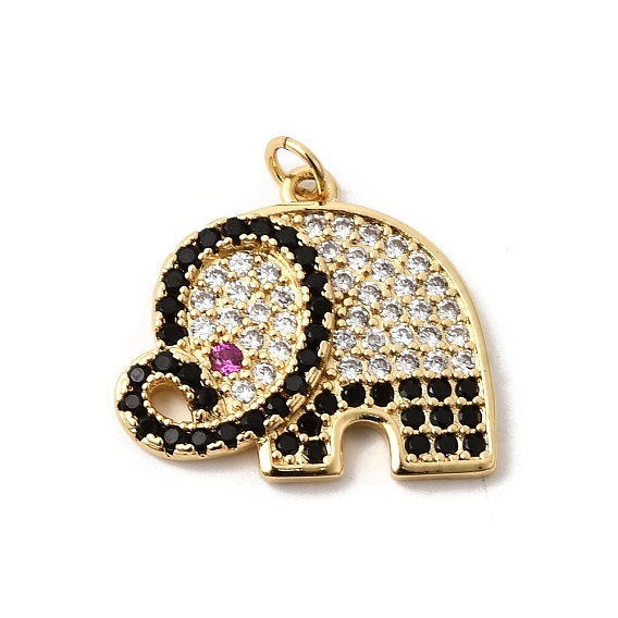 Латунные микро проложить кубического циркония подвески, Слон прелести, долговечный, стойки покрытие, без свинца и без кадмия