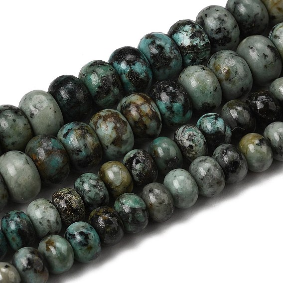 Бусы натуральная африканская бирюза (яшма), рондель