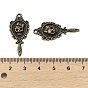 Сплавочные подвески тибетского стиля, без кадмия и без свинца, Ключ с черепом