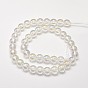 Electroplated Synthetic Quartz Bead Strands, Round, AB Color Plated