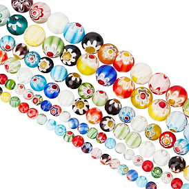 3 нити 3 стили ручная работа миллефиори стеклянные круглые бусины нити