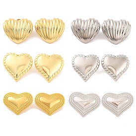 Латунные серьги-гвоздики для женщин, без свинца и без кадмия, сердце