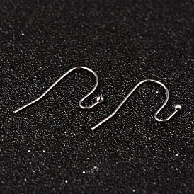304 Stainless Steel Earring Hook Jewelry Findings, 21x12mm, 21 Gauge, Pin: 0.7mm