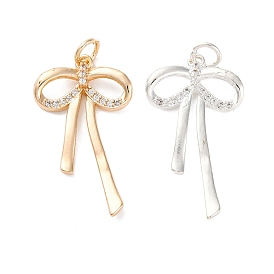 Стойка покрытие латунь микропаве кубический цирконий подвески, долговечный, без свинца и без кадмия, бантом прелести, с целью перехода в кольце