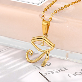 18K Gold Plated Devil Eye Stainless Steel Necklace for Women/Men
