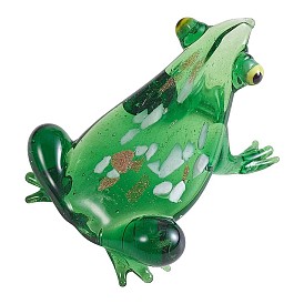 Frog Figurines, Hand Blown Glass Frog Miniature Statues, Animals Frog Decor for Gardening Gifts Home