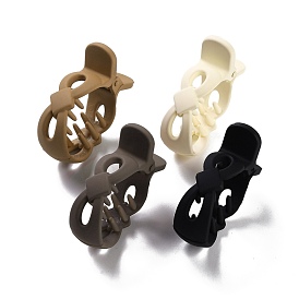 Plastic Claw Hair Clips, Matte Style, Hollow Bowknot