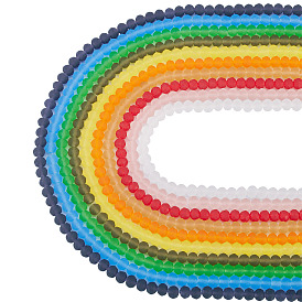 10 нити 10 цветные прозрачные стеклянные бусины нити, рондель, граненые, матовые