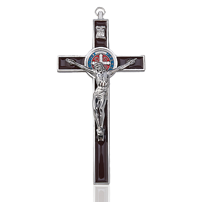 Большие подвески с эмалью из цинкового сплава, крест, с целью перехода в кольце, спекающийся лак, платина