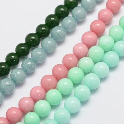 Natural & Dyed Malaysia Jade Bead Strands, Round