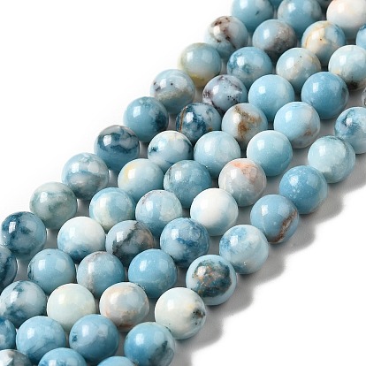 Natural Gemstone Beads Strands, Imitation Larimar, Dyed, Round, Sky Blue