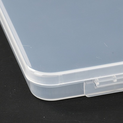 Square Polypropylene(PP) Plastic Boxes, Bead Storage Containers, with Hinged Lid