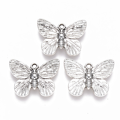 Tibetan Style Alloy Charms, Butterfly, Cadmium Free & Lead Free