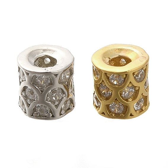 925 бусины из стерлингового серебра с микропаве, прозрачные бусины из кубического циркония, колонка