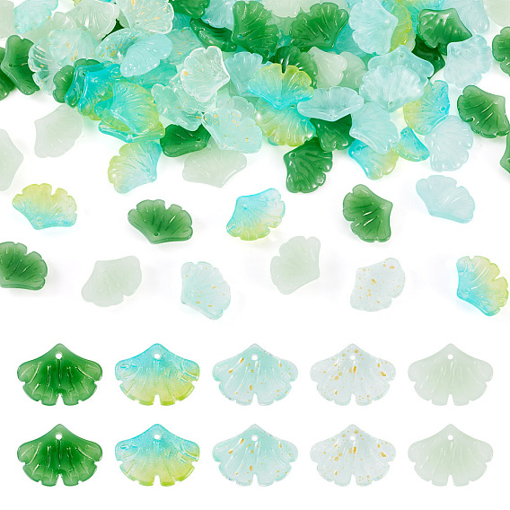 100 шт 5 цвета подвески лэмпворк ручной работы, гингко лист