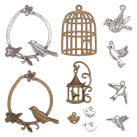 Сплавочные подвески тибетского стиля, амулеты птиц