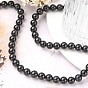 Obsidienne naturelle perles brins, ronde