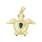 Латунные микро проложить кубического циркония подвески, Морская черепаха, без свинца и без кадмия, долговечный, стойки покрытие