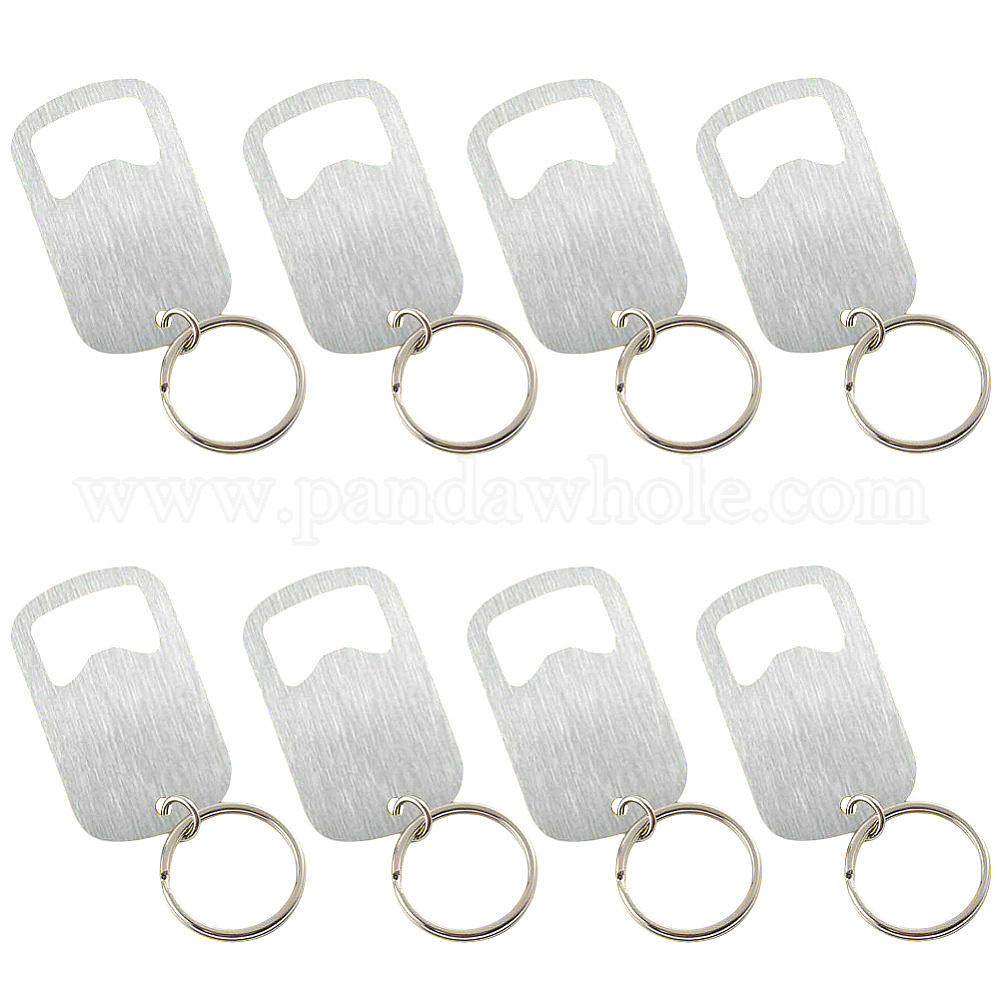8Pcs Stainless Steel Keychains, Bottle Opener