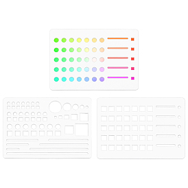 3шт. акриловый шаблон для ведения дневника, прямоугольные