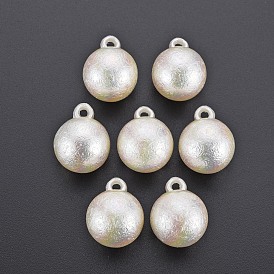Electroplated ABS Plastic Imitation Pearl Pendants, Round