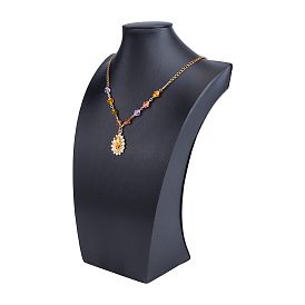 Подставки для ожерелий из дерева в форме бюста, обтянутые искусственной кожей