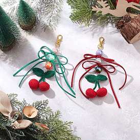 2 шт. экологически чистые подвесные украшения из искусственной замши, бантом, с акриловыми и хлопковыми нитками вязаные украшения аксессуары