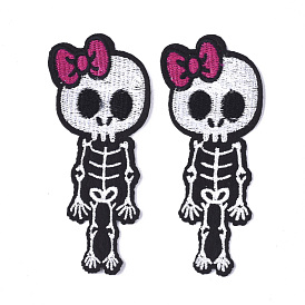 Computerized Embroidery Cloth Iron On Patches, Costume Accessories, Appliques, Human Skeleton