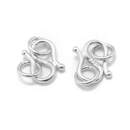 925 Sterling Silver S-Hook Clasps, with 925 Stamp